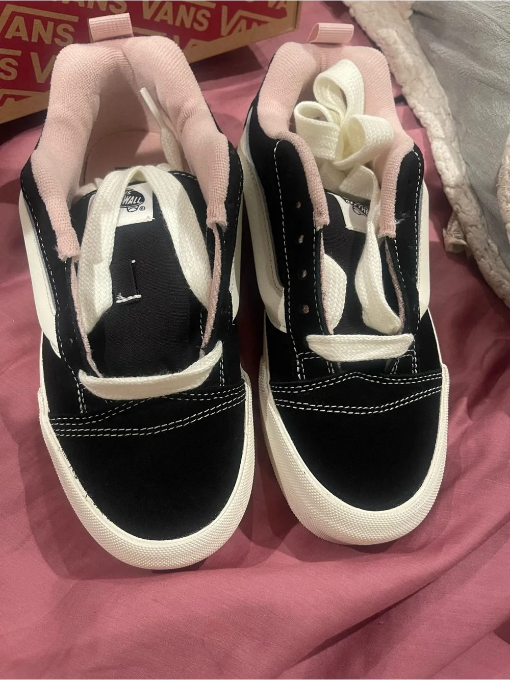 Vans Old Skool Low-Top Sneakers - Black, Pink & White Size 6 Women’s